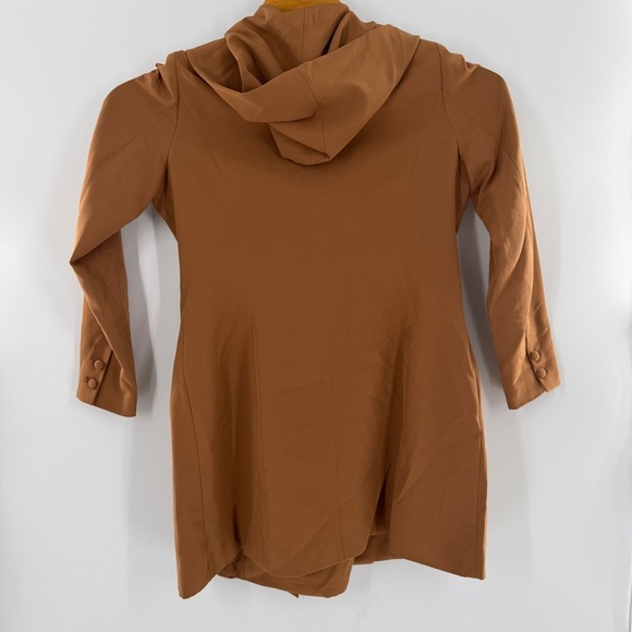 Ade Samuel for INC Brown Hooded Blazer Dress Wrap Tie Front Tawny L NEW - Picture 9 of 9